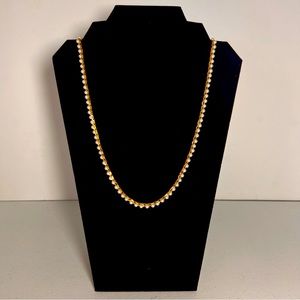Vintage Napier Dainty Faux Pearl and Gold Necklace 24 Inch Long